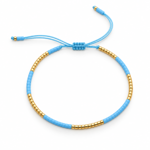 S&S Blue Beaded Adjustable Bracelet