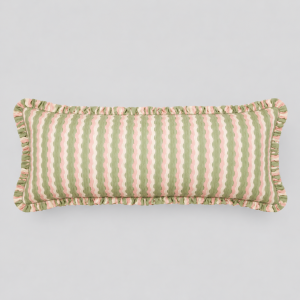 Yonder Large Quilted Frill Cushion – Mint – 95cm x 40cm