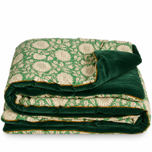 Maya Green Cotton Sofa & Bed Throw