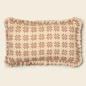 Yonder Cotton Quilted Frill Cushion – Prairie Honey – 55cm x 36cm PRE ORDER